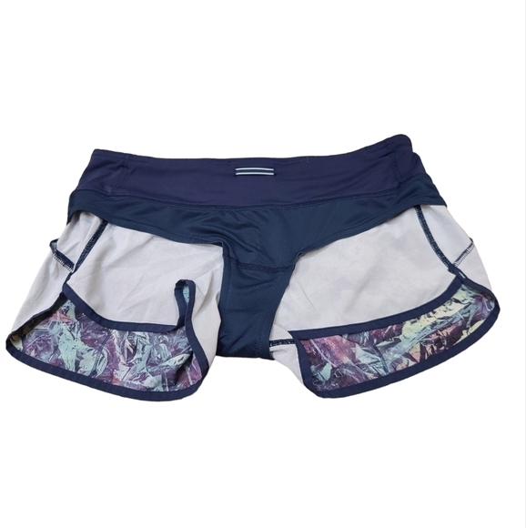 Lululemon 752 Run: Speed Short *4-way Stretch Iridescent Multi / Deep Navy sz 6 - Picture 9 of 9